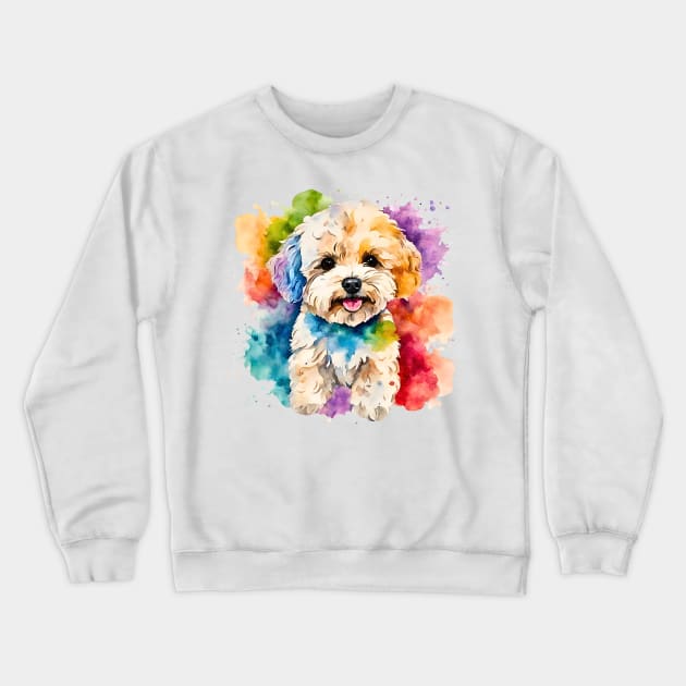 Maltipoo Watercolor Crewneck Sweatshirt by Doodle and Things